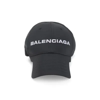Balenciaga Embroidered Logo Baseball Cap In Black