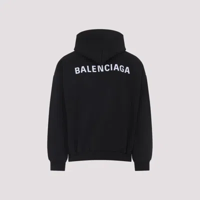 Balenciaga Relaxed-fit Cotton Hooded Sweatshirt With Design In Black