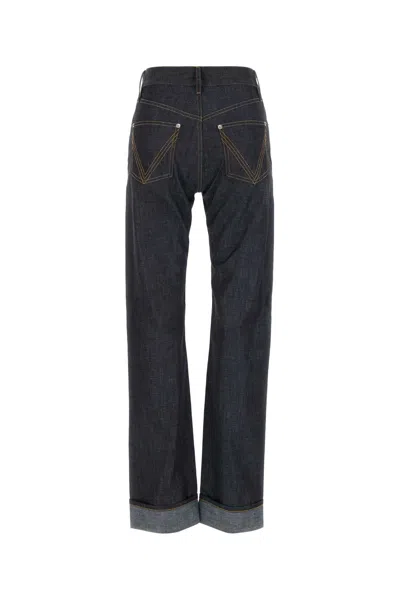 Bottega Veneta High-rise Denim Trousers Rolled Cuffs In Black