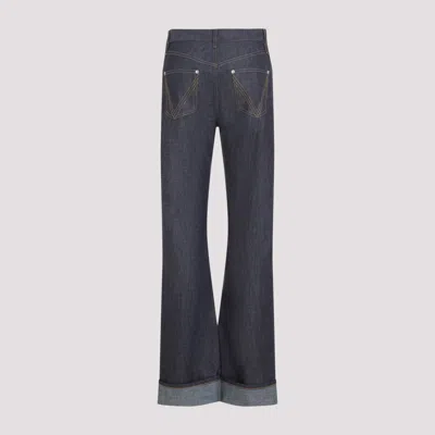 Bottega Veneta High-rise Denim Trousers Rolled Cuffs In Black
