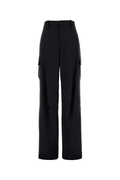 Bottega Veneta High Waist Cargo Trousers Featuring Pockets In Black
