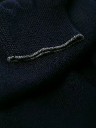 Brunello Cucinelli Cashmere Sweater With Half Zip In Blue