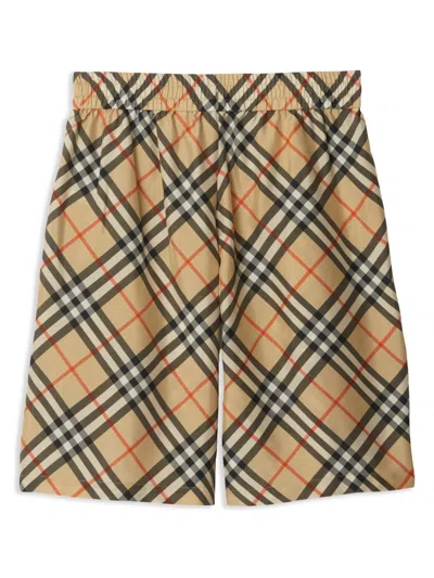 Burberry Beige Check Swim Shorts In Alabaster Pink