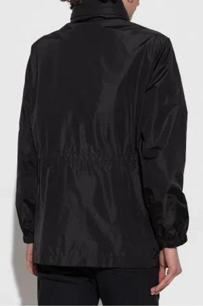 Burberry Nylon Parka With Elastic Cuffs And High Collar In Black