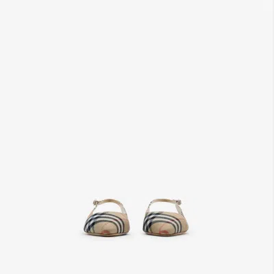 Burberry Check Birdie Slingback Ballerina Flats Women In Multi