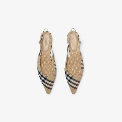Burberry Check Birdie Slingback Ballerina Flats Women In Multi