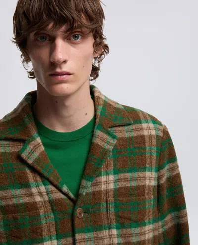 Aspesi Overshirt Fandango Wint In Lana Shetland - Check Verde In Multi