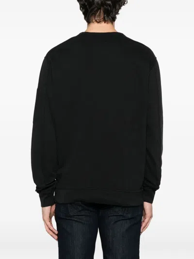 C.p. Company C.p.company Logo Cotton Crewneck Sweatshirt In Black