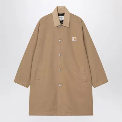 Carhartt Long Sleeve Collared Coat Front Pockets In Neutral