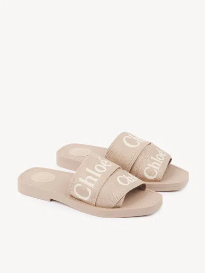 Chloé Woody Slippers In Neutral