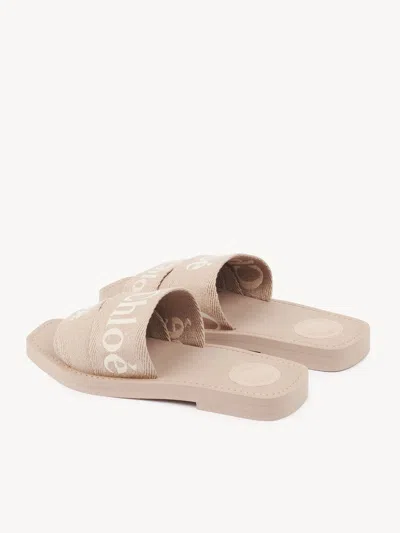 Chloé Woody Slippers In Neutral