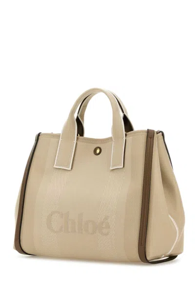 Chloé Carry Canvas Tote In Brown