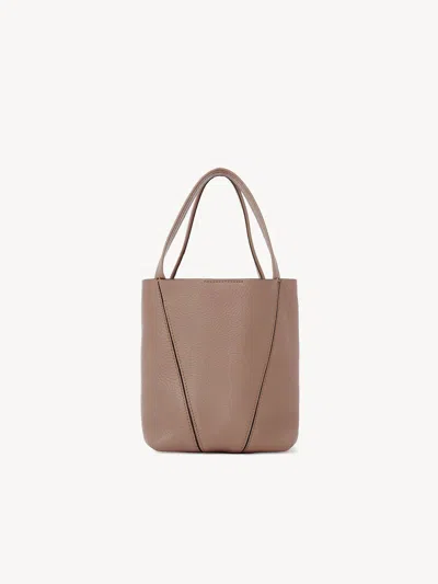 Chloé Chloè Spin Small Leather Tote Bag In Neutral