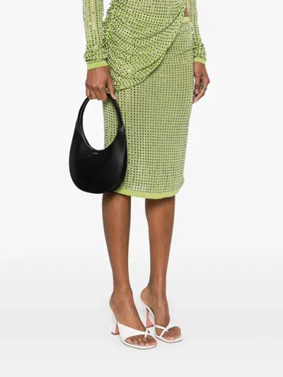 Coperni Medium Soft Swipe Leather Shoulder Bag In Black