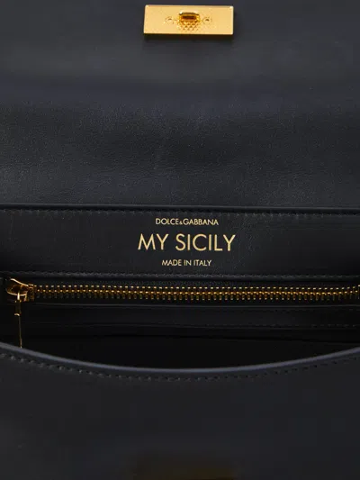 Dolce & Gabbana Dolce&gabbana Shoulder Bag My Sicily In Black Leather In Black