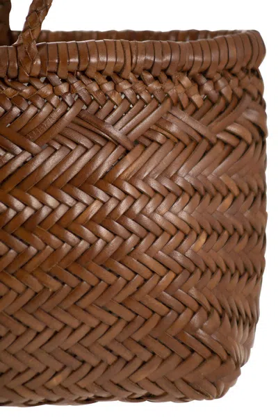 Dragon Triple Jump Small - Woven Leather Bag In Brown