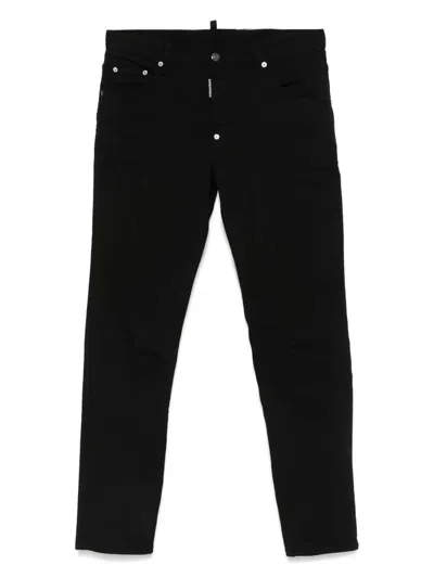 Dsquared2 Slim-fit Black Denim Pants In Black