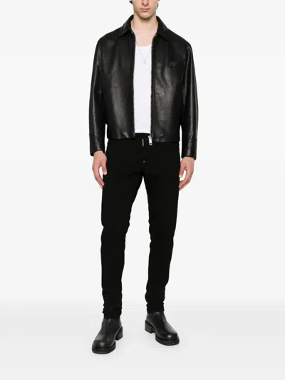 Dsquared2 Slim-fit Black Denim Pants In Black