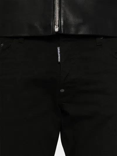 Dsquared2 Slim-fit Black Denim Pants In Black