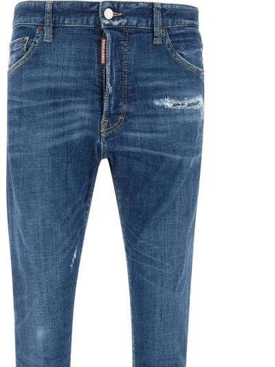 Dsquared2 Medium Perfecto Wash Cool Guy Jeans In Faded Blue In Blue
