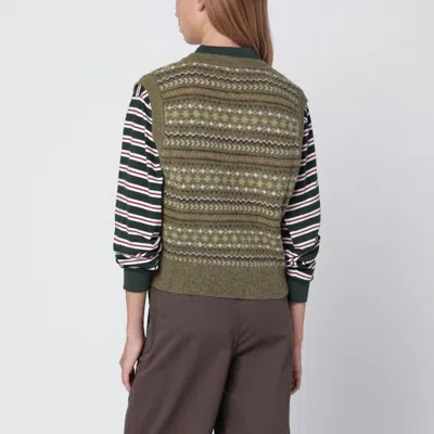 Dunst Olive Green Wool Blend Waistcoat