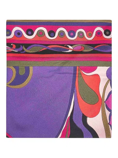 Pucci Triangle Silk Scarf Bold Design In Pink