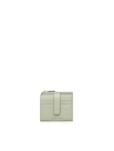 Coccinelle Metallic Soft Mini Wallet In Green