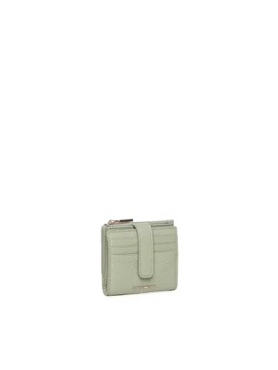 Coccinelle Metallic Soft Mini Wallet In Green