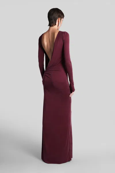 The Andamane Sophie Maxi Long Dress In Bordeaux Polyamide Polyester In Red