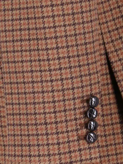 Chloé Checked Double-breasted Wool-blend Blazer In Multi