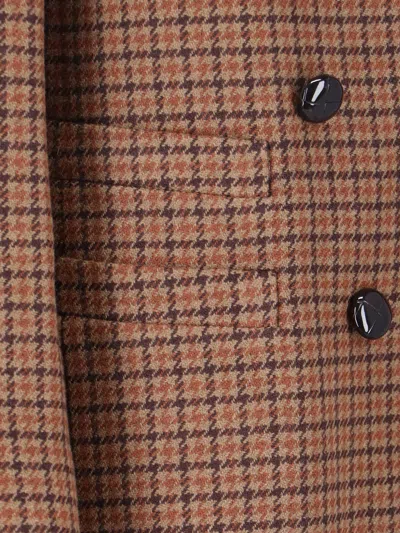 Chloé Checked Double-breasted Wool-blend Blazer In Multi