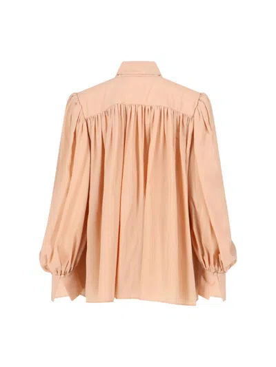 Chloé Pussy-bow Long-sleeve Blouse In Multi