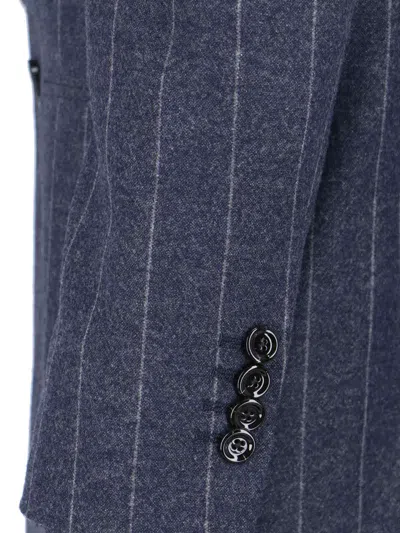 Lardini Tailored Blazer With Pinstripe And Buttons In Blue
