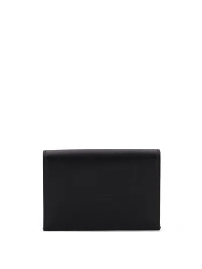 Jil Sander Compact Leather Cardholder Featuring Metal Eyelets In Black