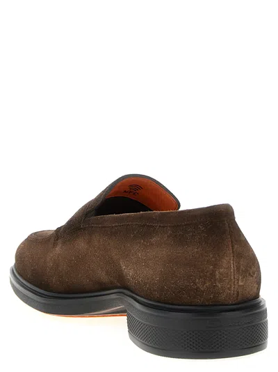 Santoni Easy Penny Loafer In Brown