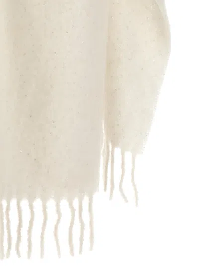 Peserico Sequin-embellished Fringed Cape In Brown