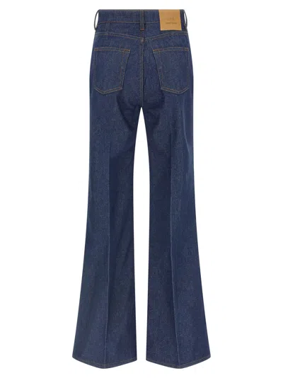 Ami Alexandre Mattiussi Wide Leg Denim Trousers Featuring Pockets In Blue