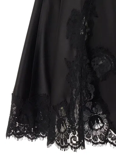 Dolce & Gabbana Lace And Satin Evening Dress In Black
