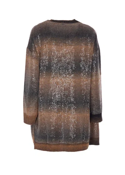 Liu •jo Liu Jo Brown Cardigan With Sequin Details In Brown