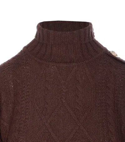 Liu •jo Crystal-application Sweater In Brown