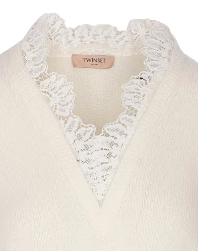 Twinset Suéter Cuello Redondo - Blanco In White