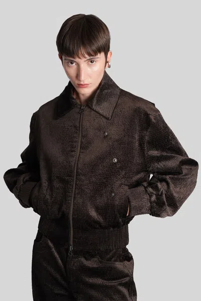 Christopher Esber Flight Corduroy Bomber Jacket In Brown