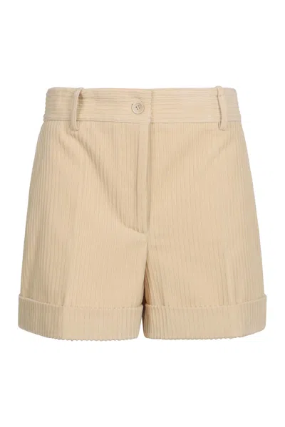 P.a.r.o.s.h Parosh Corduroy Shorts In Neutral