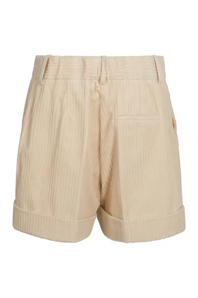 P.a.r.o.s.h Parosh Corduroy Shorts In Neutral