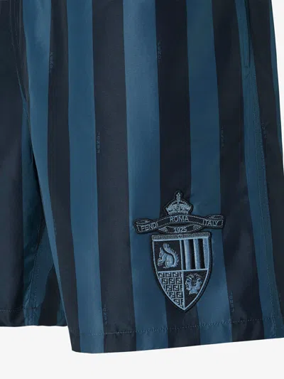 Fendi Men Printed Polyester Swimming Shorts In Multi