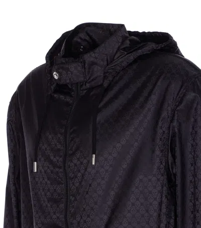 Alexander Mcqueen Skull Print Hooded Jacket In Black