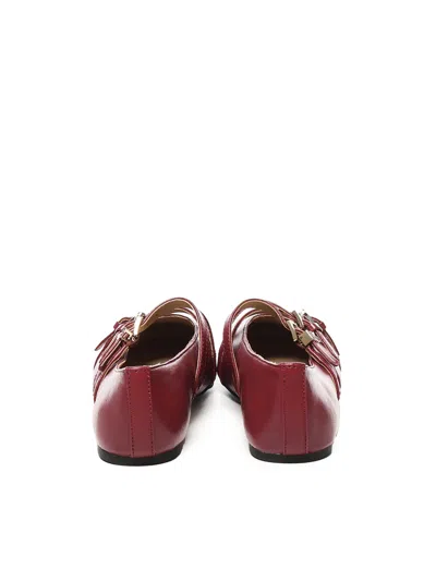 Michael Michael Kors Buckled-straps Ballet Flats In Purple