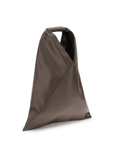 Mm6 Maison Margiela Triangular Brown Bag With Structured Handle In Brown
