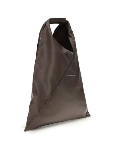 Mm6 Maison Margiela Triangular Brown Bag With Structured Handle In Brown