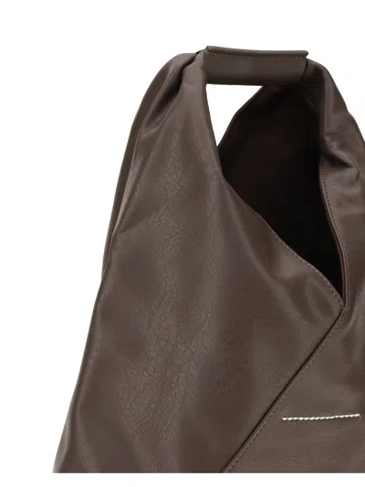 Mm6 Maison Margiela Triangular Brown Bag With Structured Handle In Brown
